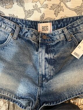 BDG Light Blue Denim Shorts with Classic Stitching
